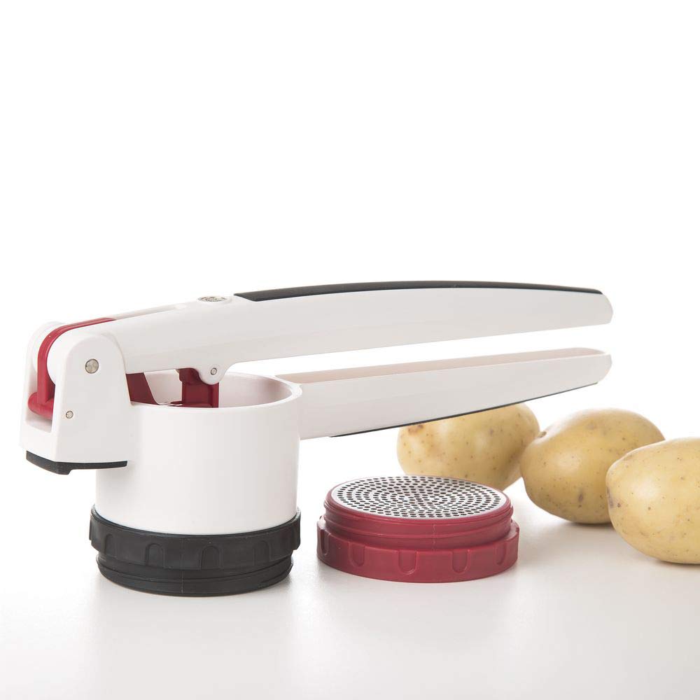 Progressive Potato Ricer - White, Black, Red - Perfect for Mashed Potatoes, Baby Food & Purees - Kitchen Gadget for Easy Cooking