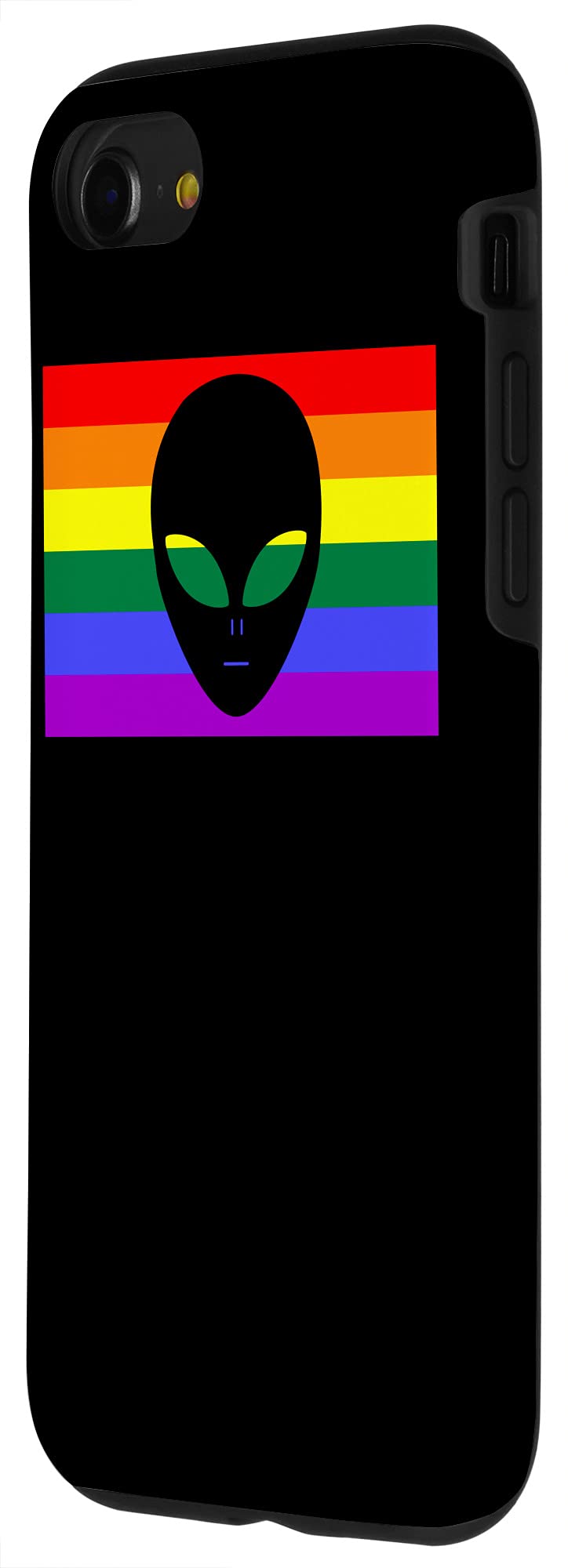 iPhone SE (2020)/7/8 Protective Case - Trendy Alien Head Design with LGBTQ+ Pride Flag Art - Durable Phone Cover for Daily Use & Pride Events