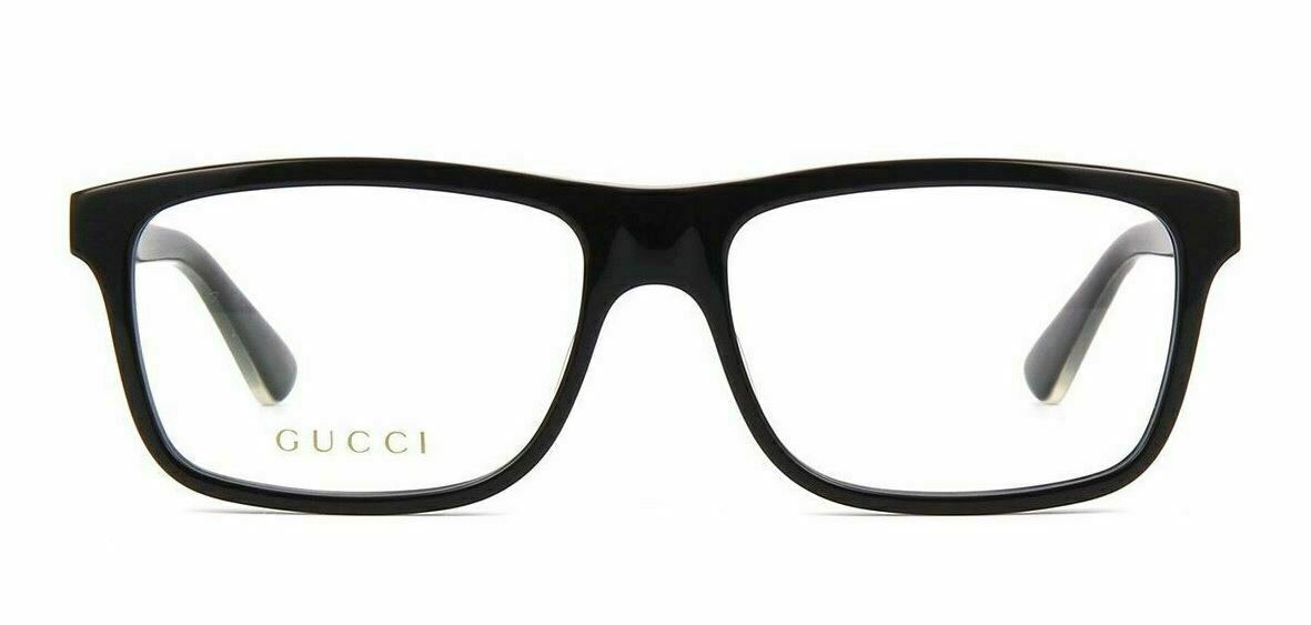 Gucci GG 0384 O 004 Black Rectangular Unisex Eyeglasses - Stylish Designer Glasses for Men & Women | Perfect for Fashion, Work & Everyday Wear