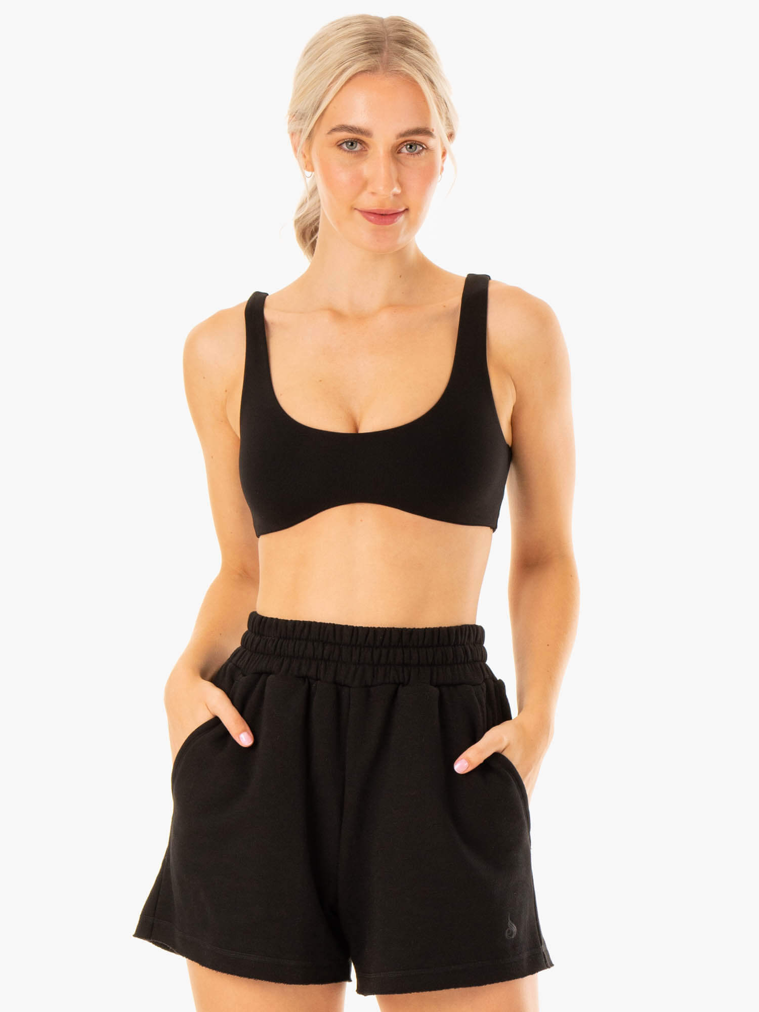 Elevate Lounge Bra - Comfortable Wireless Bralette for Women - Soft Breathable Fabric - Perfect for Yoga, Sleep & Relaxation - Black