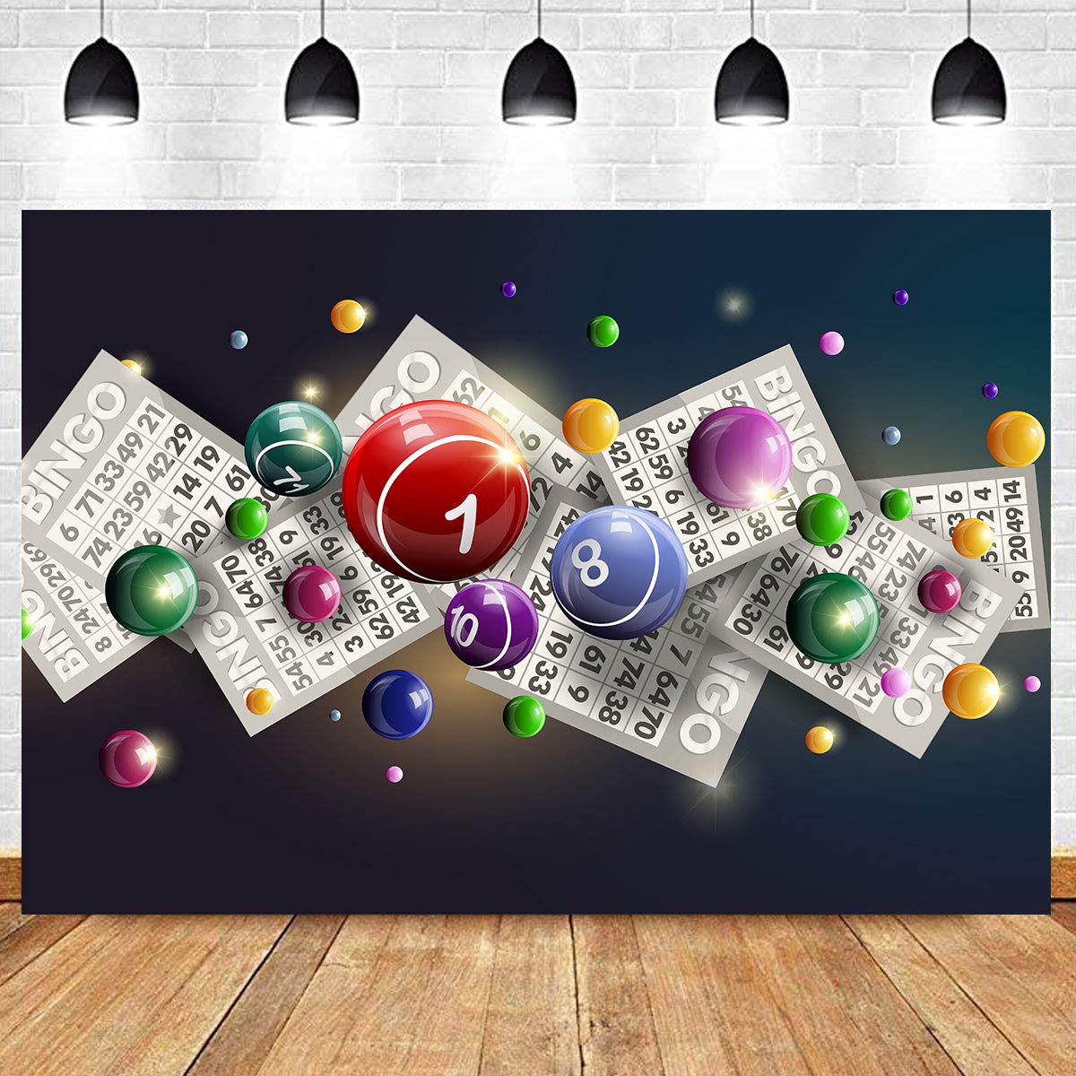 9x6ft Lottery Photo Backdrop - Bingo Winning Ball Props for Events