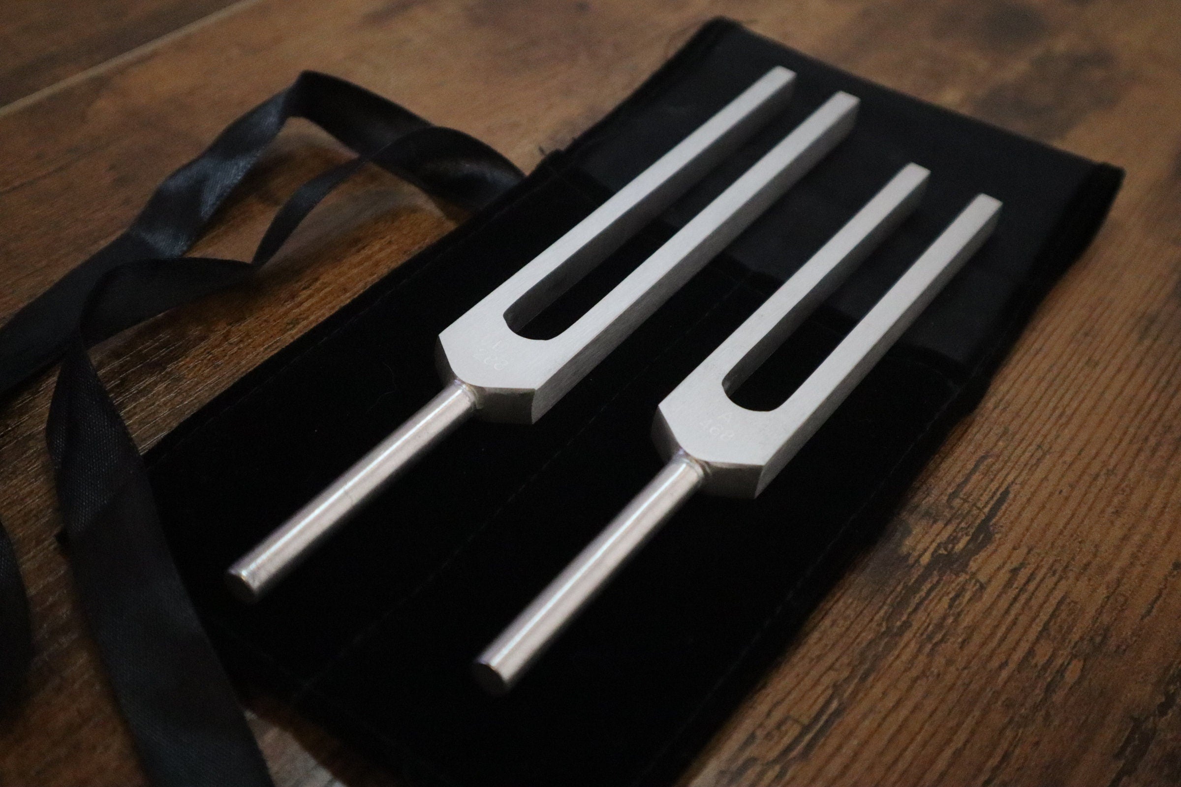 Golden Ratio (Phi) Tuning Fork Set - Professionally Tuned .25 Hz, D 288 Hz, A# 468 Hz - Unweighted Biofield Sound Vibration Therapy Tools for Meditation, Healing & Energy Balancing - Includes Storage Bag