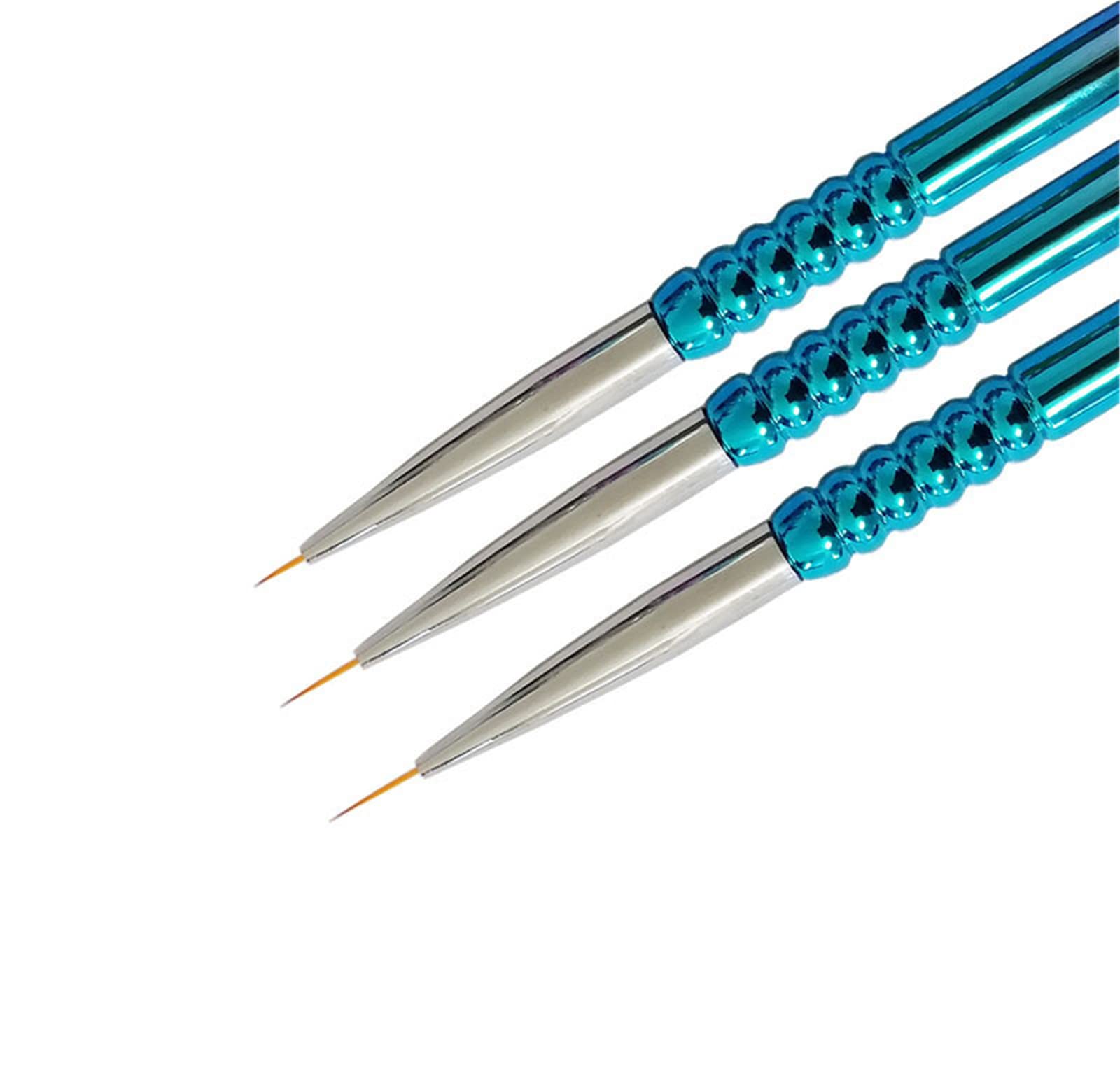3-Piece Nail Art Brush Set - 7mm/9mm/11mm UV Gel Liner Brushes for Professional & DIY Nail Designs - Perfect for Home Salon, Manicures & Nail Art Painting
