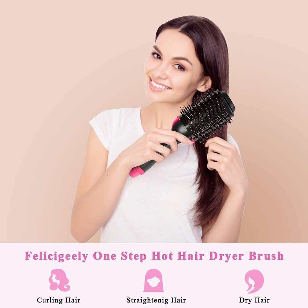 Upgraded 4-in-1 Blowout Hair Dryer Brush - Hot Air Styler, Volumizer & Straightening Comb with Negative Ion Technology for All Hair Types (Oval Shape, Black, 1200W) - Perfect for Salon-Quality Styling at Home, Travel & Daily Hair Care