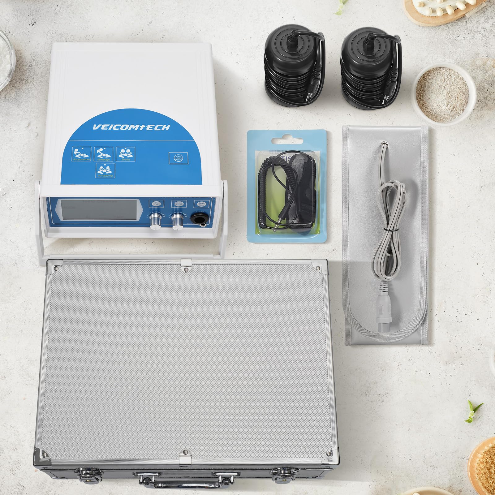 Ionic Foot Detox Machine - 3 in 1 Foot Spa System with Wrist Strap, Far Infrared Waist Belt, Array & 2 Pads for Home Detox Therapy | Blue | Relaxation & Pain Relief
