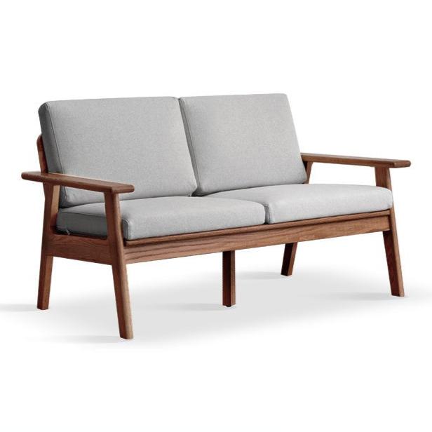 Japanese Style 3-Seater Fabric Sofa - Solid Oak & Pine Wood Frame - Perfect for Living Room, Lounge, or Zen Home Decor