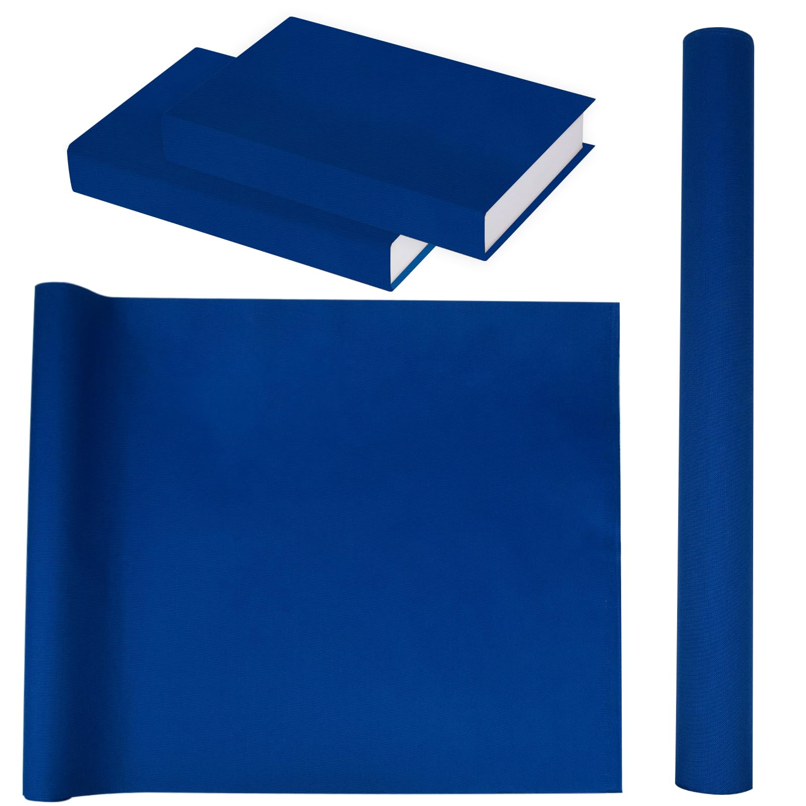 Premium Book Binding Cloth 57x17 Inch - Dark Blue Fabric with Paper Backing for DIY Book Covers, Journals & Scrapbooks | Perfect for Bookbinding, Restoration & Craft Projects