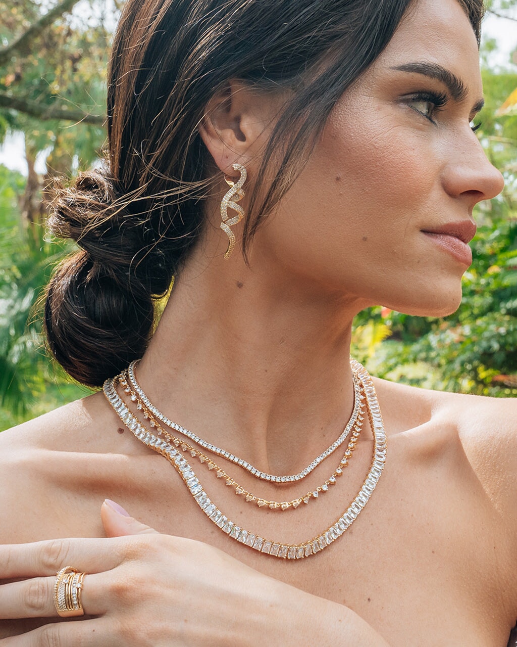Marisol CZ Tennis Necklace - 14K Gold Plated Cubic Zirconia Necklace for Women | Perfect for Weddings, Parties & Evening Events