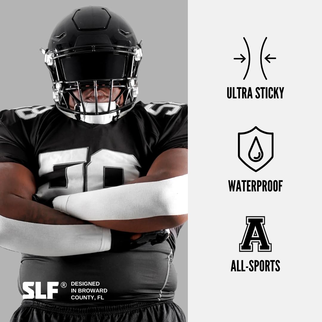 SLEEFS Black Turf Tape - Extra Wide Athletic Sports Tape for Football, Soccer & Rugby - Flexible, Waterproof, Ultra Sticky Kinesiology Tape for Injury Support & Performance Enhancement - Ideal for Athletes, Coaches & Sports Enthusiasts