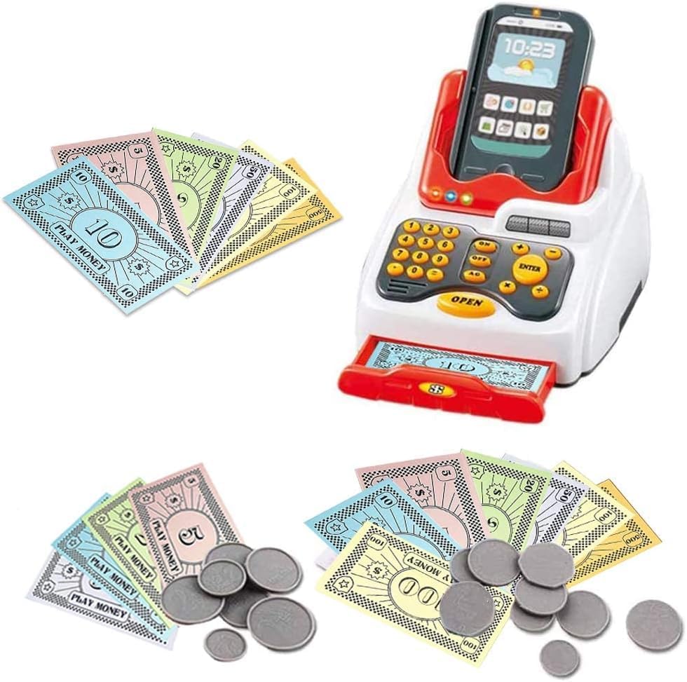 deAO Kids Pretend Play Grocery Store Set - Supermarket Toy with Shopping Cart & Cash Register - Educational Role Play Toy for Toddlers & Preschoolers - Perfect Birthday Gift for Boys & Girls (Great for Home, Classroom & Playroom)