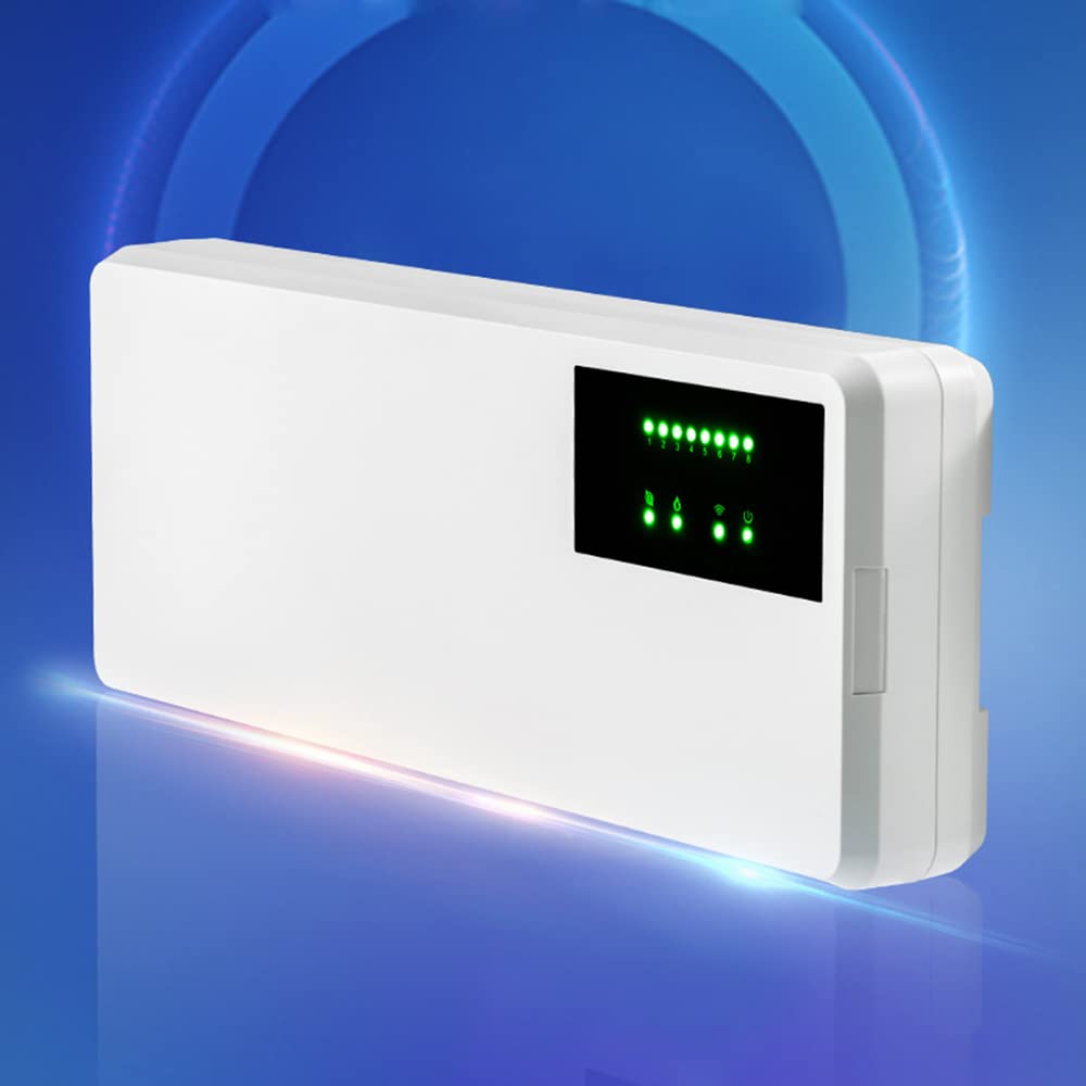 8-Channel Hub Controller with 8 Sub-Chamber Electric Valve - Smart Temperature Control for Underfloor Heating, AC, Gas Boiler & Water Circulating Pumps | Perfect for Home & Commercial HVAC Systems