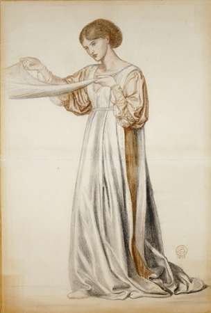 Dante Gabriel Rossetti - Study For a Pall Bearer In Dante's Dream 16x24 Art Print Poster - Wall Decor for Home, Office & Gallery Display