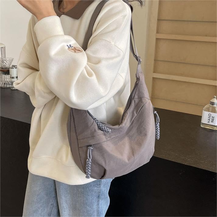 Stylish Nylon Crescent Crossbody Bag for Women - Lightweight Shoulder Tote & Sling Purse - Perfect for Outdoor Travel, Shopping, and Daily Use