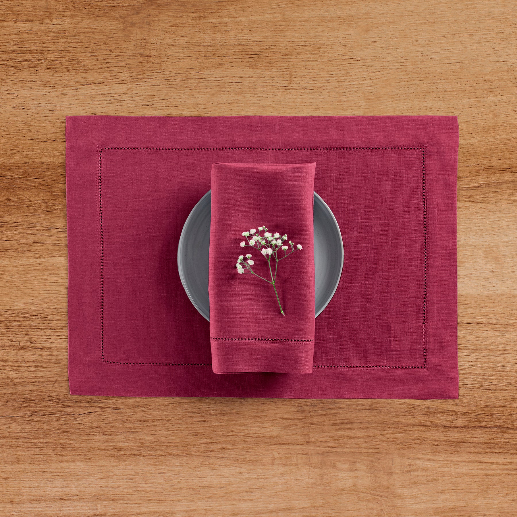 Premium Classic Hemstitch Napkins - 100% Cotton Linen Dinner Napkins for Formal Dining, Weddings & Special Occasions