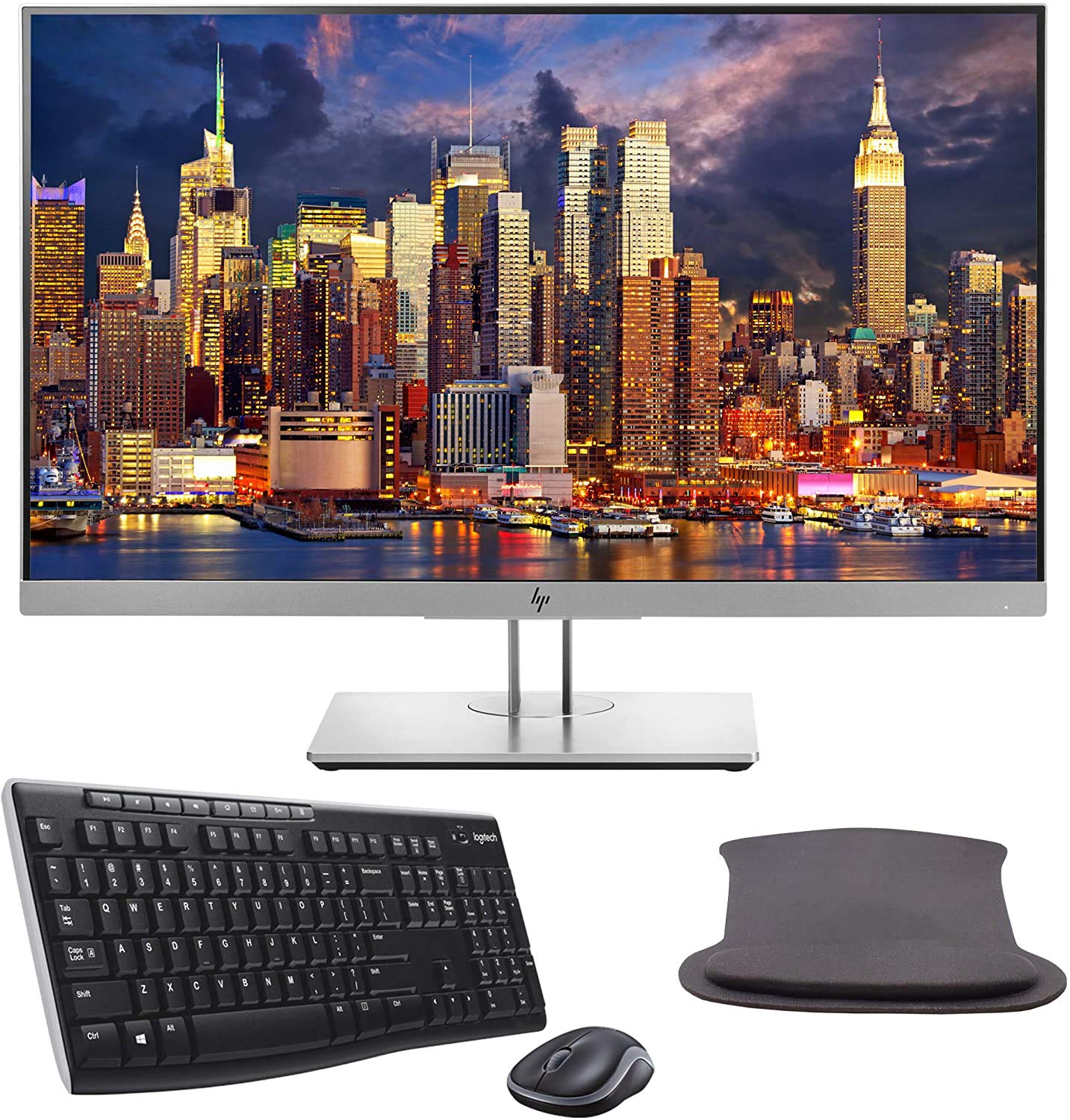 HP EliteDisplay E243 24-Inch Full HD IPS Monitor (1920x1080) with HDMI/VGA/DisplayPort - Includes Wireless Keyboard & Mouse Combo & Mouse Pad - Perfect for Home Office, Gaming & Business Workstations
