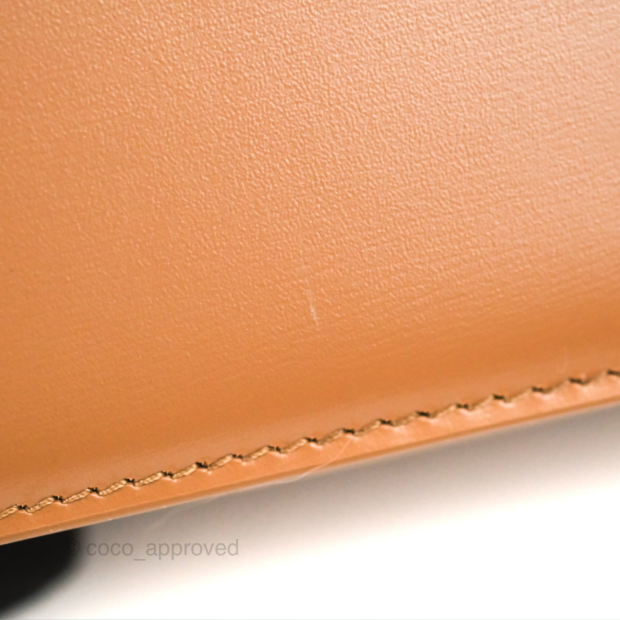 Celine Teen Triomphe Bag in Shiny Calfskin Bronze - Luxury Crossbody Purse for Women, Perfect for Date Night & Evening Events