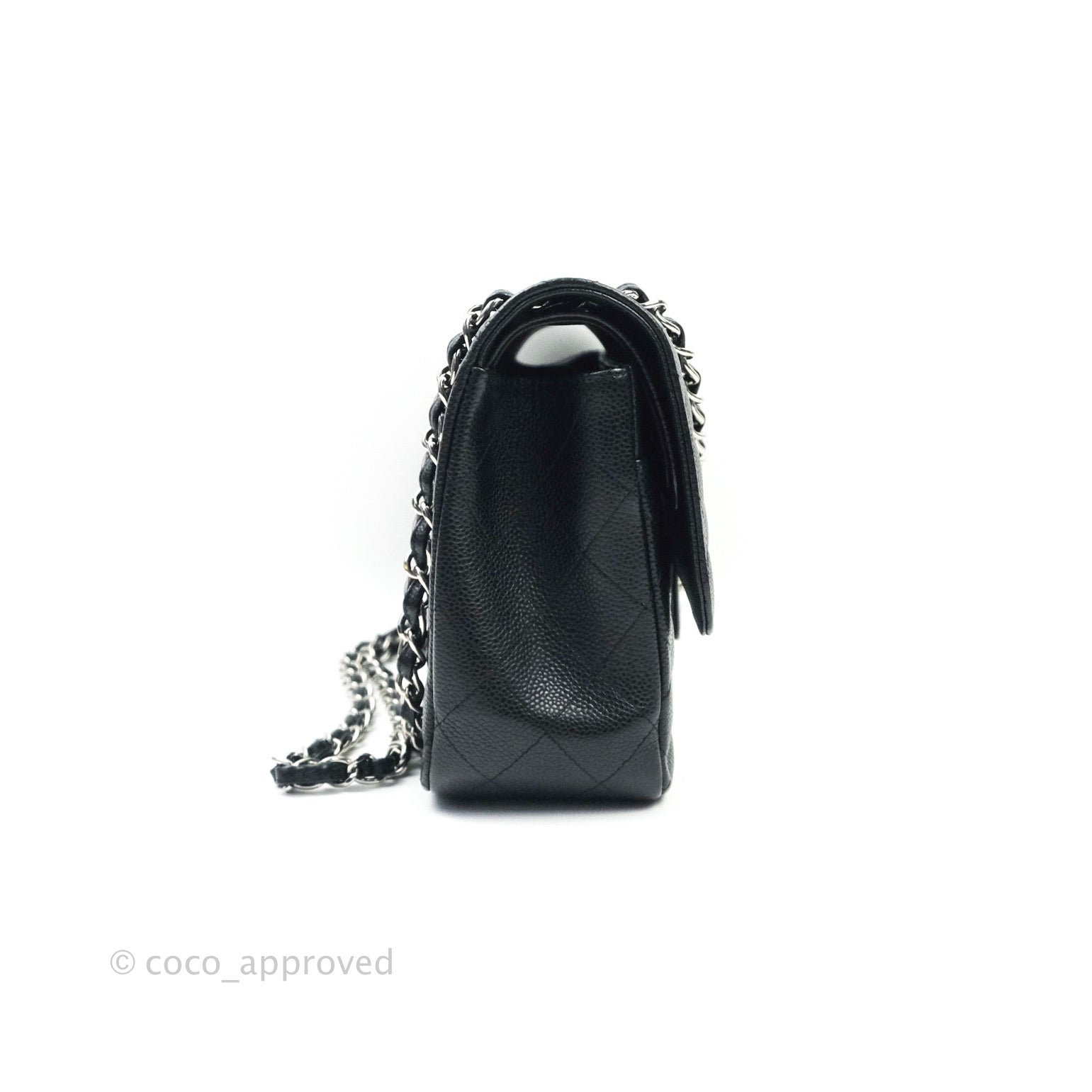 Chanel Classic Jumbo Double Flap Bag in Black Caviar Leather with Silver Hardware - Luxury Handbag for Women, Perfect for Work, Evening Events & Special Occasions