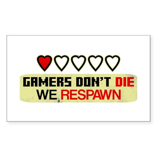 White - Gamers Don't Die Sticker