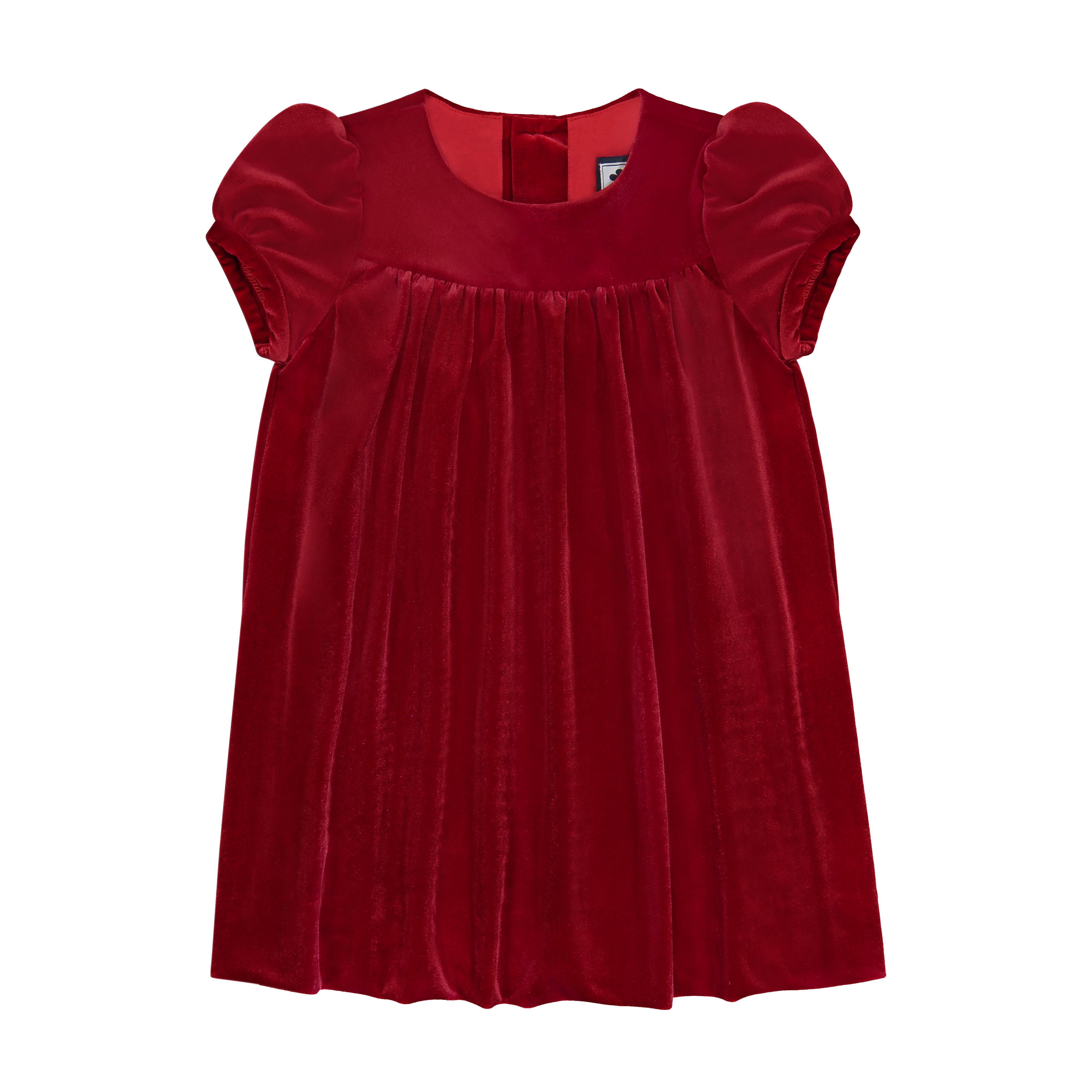 Matilda Girls Puff Sleeve Dress - Red Velvet Party Dress for Toddlers | Elegant Holiday & Birthday Outfit for Special Occasions