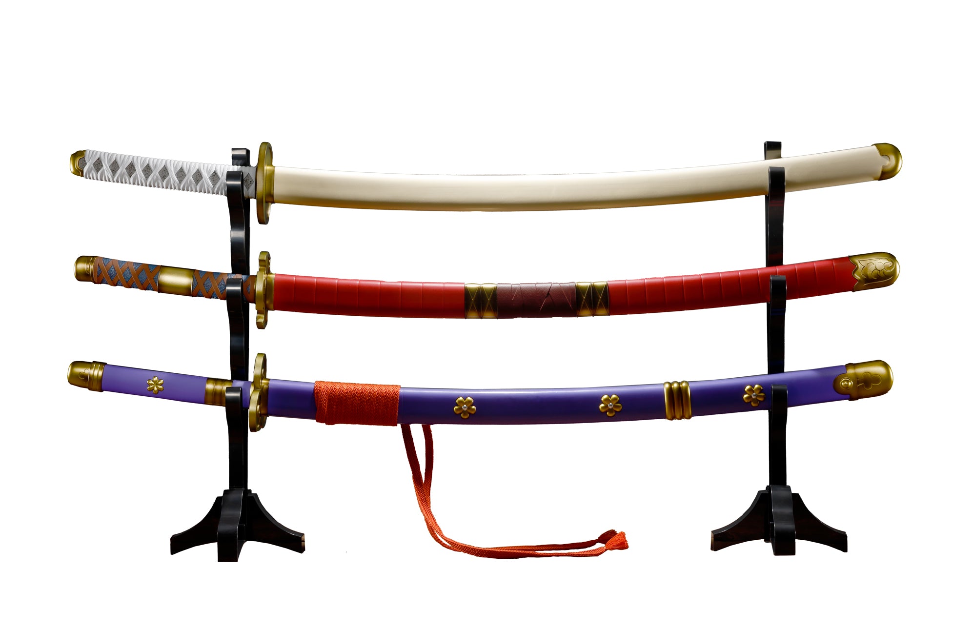 Bandai PROPLICA One Piece Roronoa Zoro Three Sword Style Replica Set - Wado Ichimonji, Sandai Kitetsu & Enma - Anime Cosplay, Collection Display & Gift for Fans