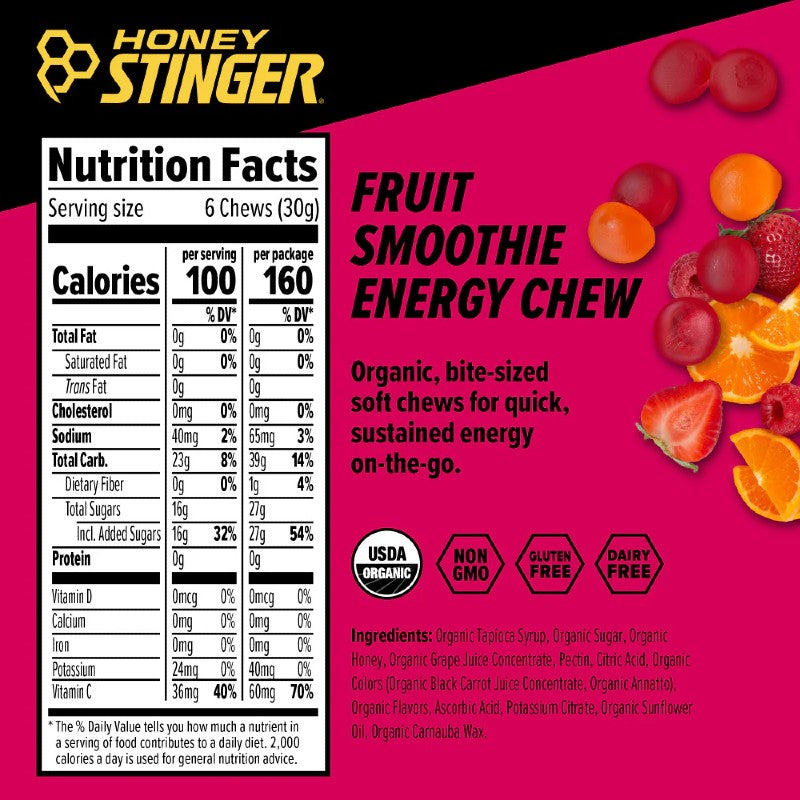 Honey Stinger Energy Chews - Natural Sports Nutrition for Runners, Cyclists & Athletes - Boost Endurance & Recovery During Workouts & Outdoor Activities
