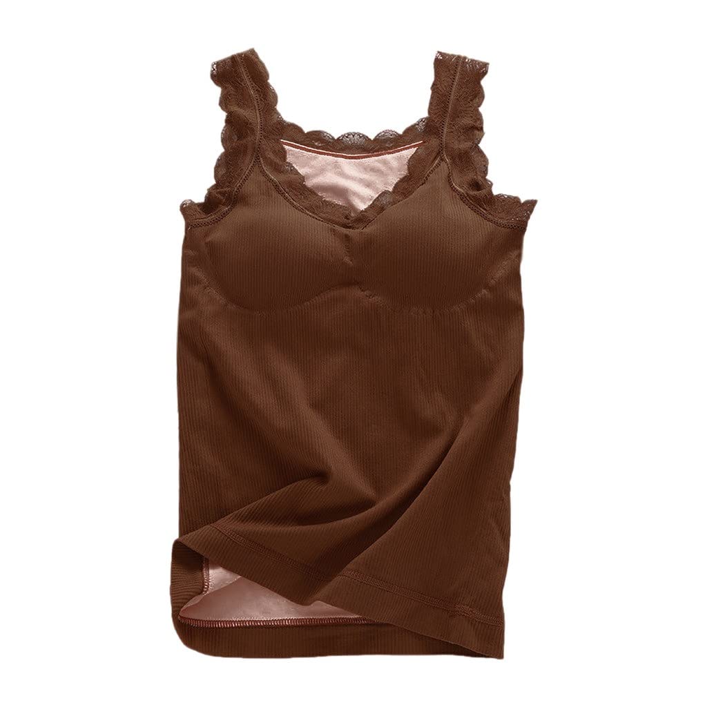 UXZDX CUJUX Women's Thermal Vest - Sleeveless Waistcoat Tank Top for Winter Warmth | Plus Size Velvet Lined Underwear | Solid Color (B) | ONE Size | Perfect for Layering, Outdoor Activities & Cold Weather Fashion