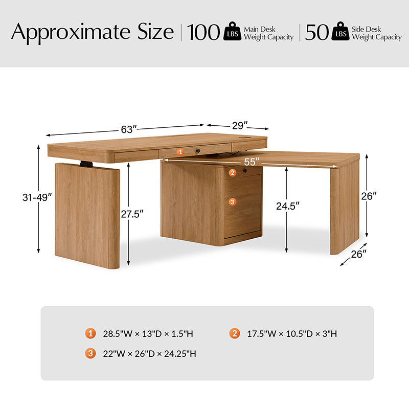 Veritas 360° Rotating Electric Height Adjustable Standing Desk with Flip Top Lid - Perfect for Home Office, Gaming & Workspace Ergonomics