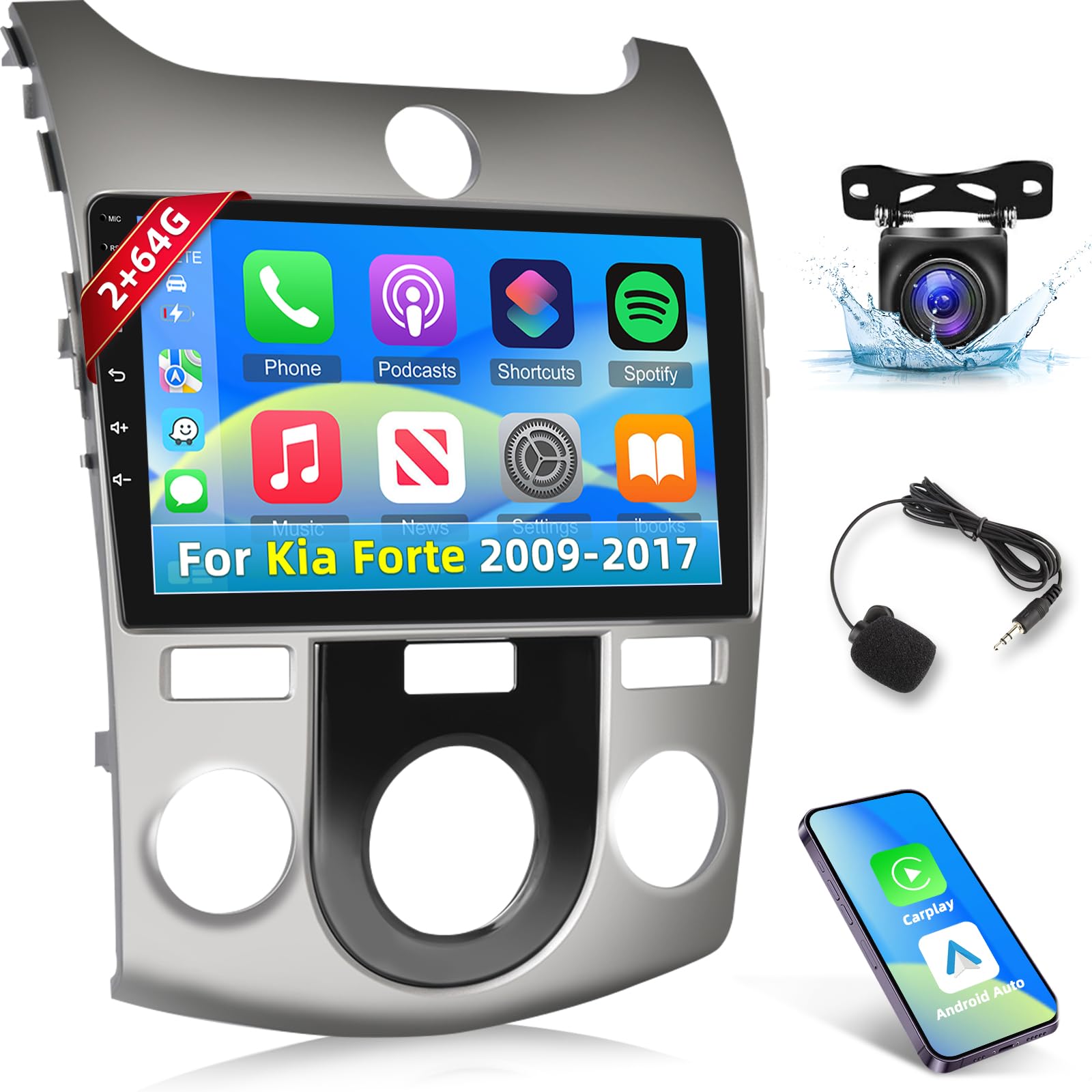 2+64GB Android 13 Car Stereo for Kia Forte 2009-2017 - 9