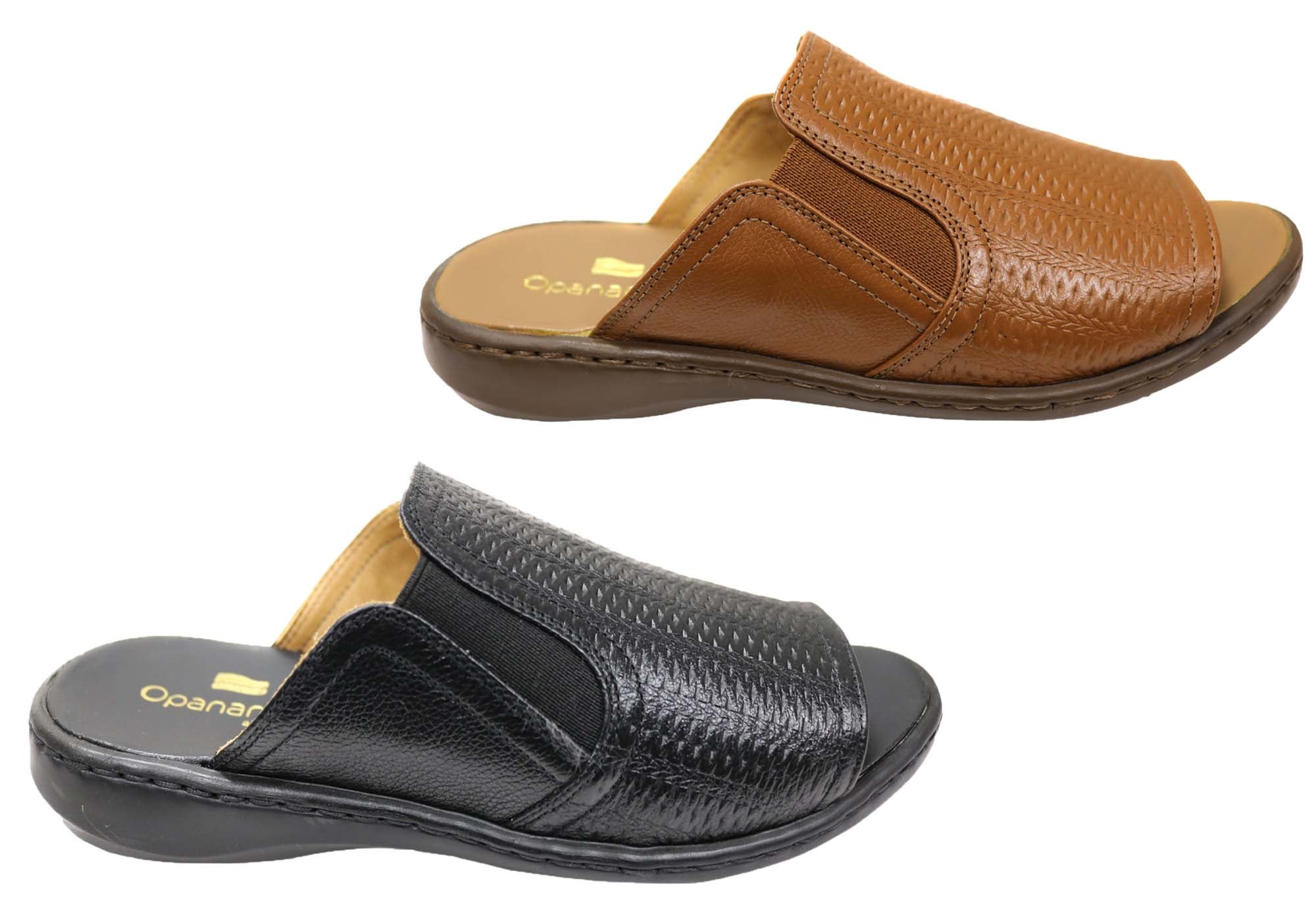 Opananken Bonnie Women's Comfortable Brazilian Leather Slides Sandals - Soft & Supportive Summer Sandals for Beach, Pool, and Casual Wear