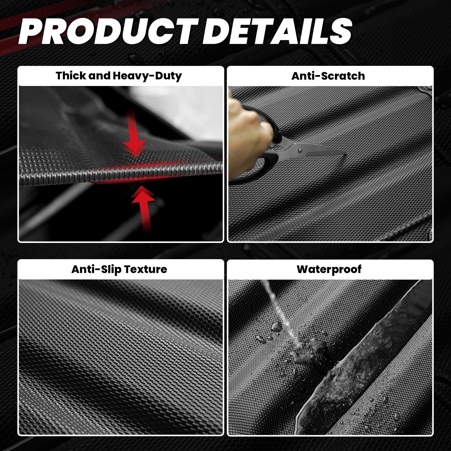 LASFIT All-Weather TPE Bed Mat for 2024-2025 Toyota Tacoma 5ft Truck - Heavy Duty Rubber Cargo Liner & Trunk Protector - Perfect for Camping, Hauling, and Off-Road Adventures (Black)