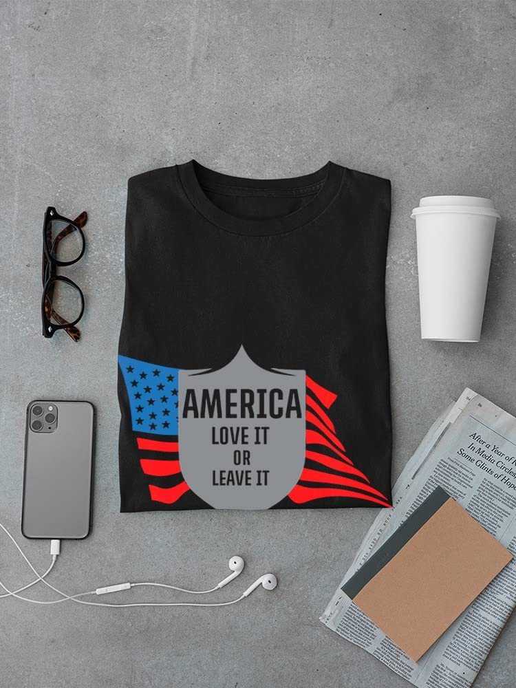 Patriotic 'Love It Or Leave It' American Flag Graphic Men's T-Shirt - Comfortable Cotton Tee for 4th of July, Veterans Day & Political Events