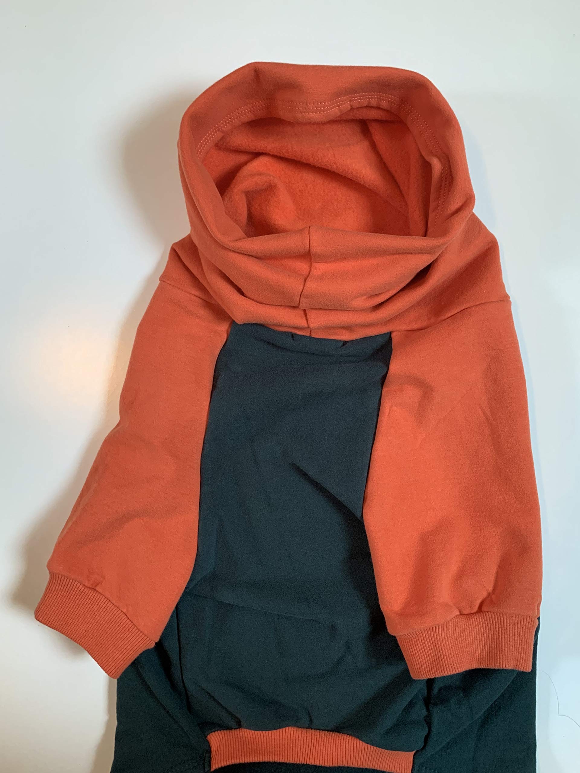 Pitbull Large Dog Sweater - Dark Green & Orange Warm Dog Sweatshirt for Cold Weather - Cozy Winter Apparel for Big Dogs - Perfect for Outdoor Walks & Indoor Lounging
