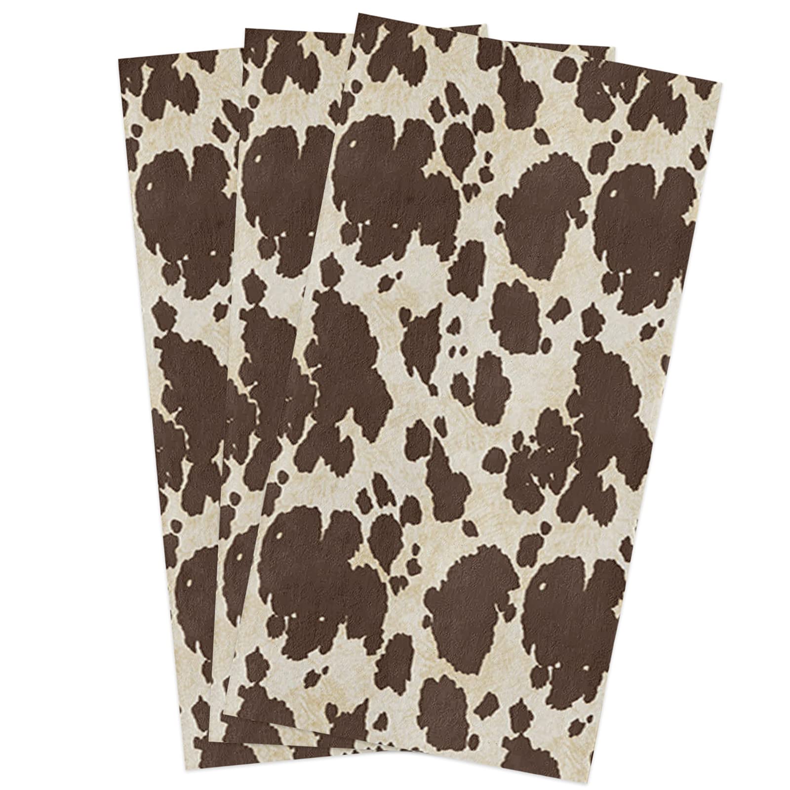 AXMSYun 3-Pack Absorbent Cow Print Kitchen Towels - Soft, Lightweight Dish Towels for Dishes, Hands & Cleaning - Decorative Tea Towels for Home, Bar, Bathroom & Kitchen Decor