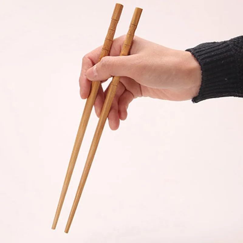 Natural Bamboo Chopsticks 10 Pairs - Chinese/Japanese/Korean Style Reusable for Sushi & Asian Cuisine