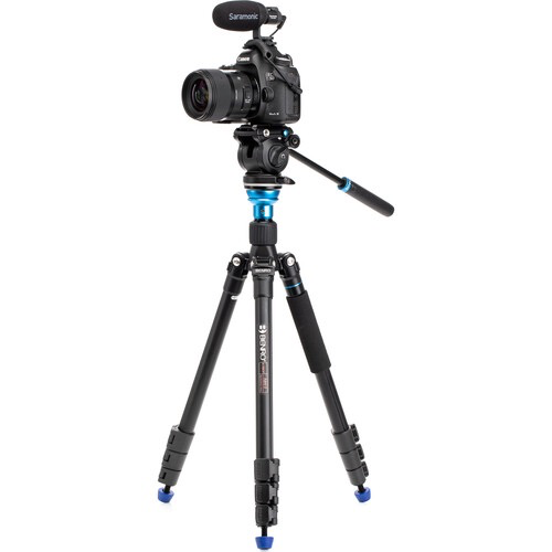 Benro Aero 2 PRO Aluminum Travel Video Tripod with Flip Locks - Lightweight & Compact Tripod for DSLR Cameras, Mirrorless Cameras, Vlogging - Perfect for Travel, Outdoor Photography & Video Shooting