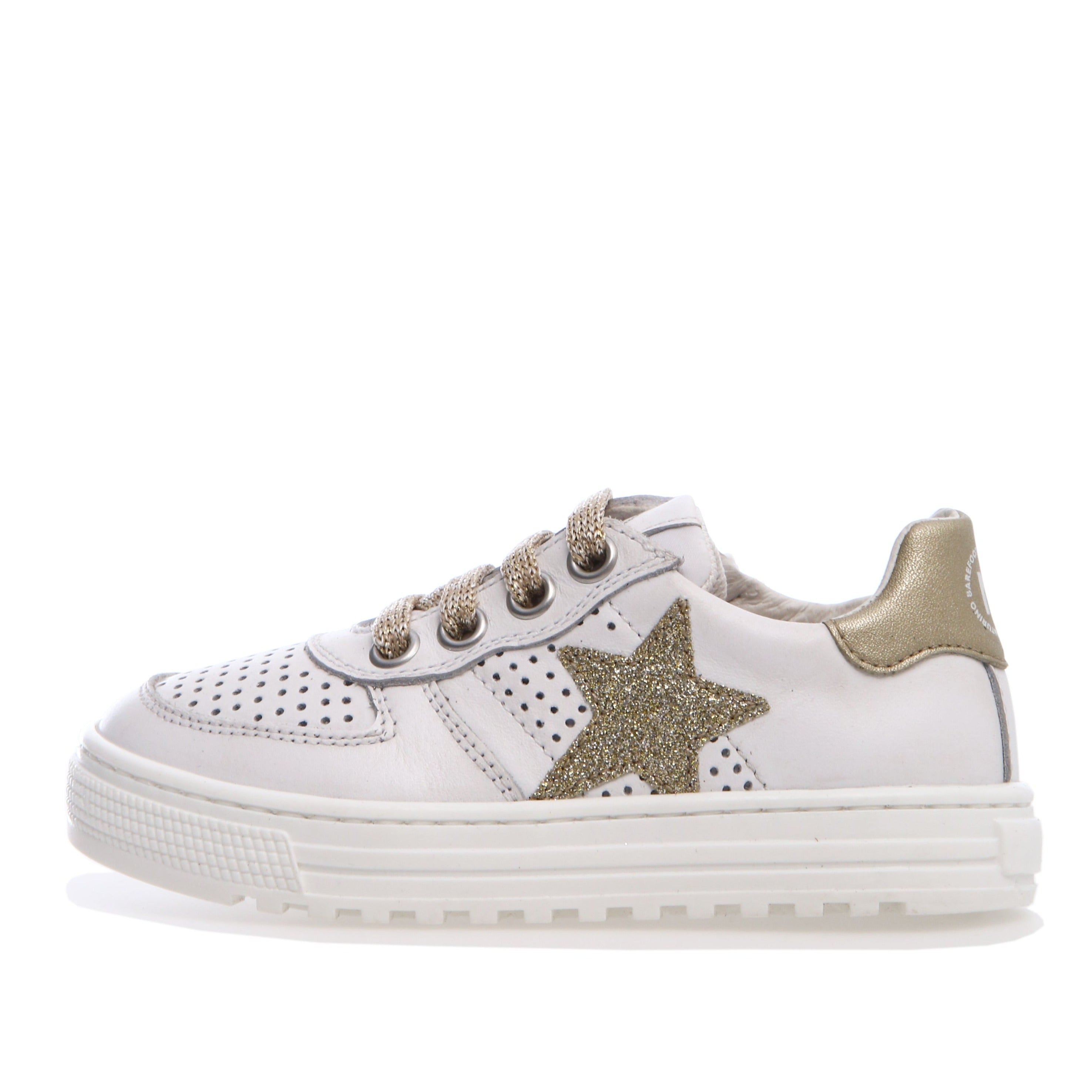 Naturino Girl's Hess Zip Glitter Sneakers - White Platinum Sparkly Shoes for Kids | Perfect for School, Parties & Everyday Wear