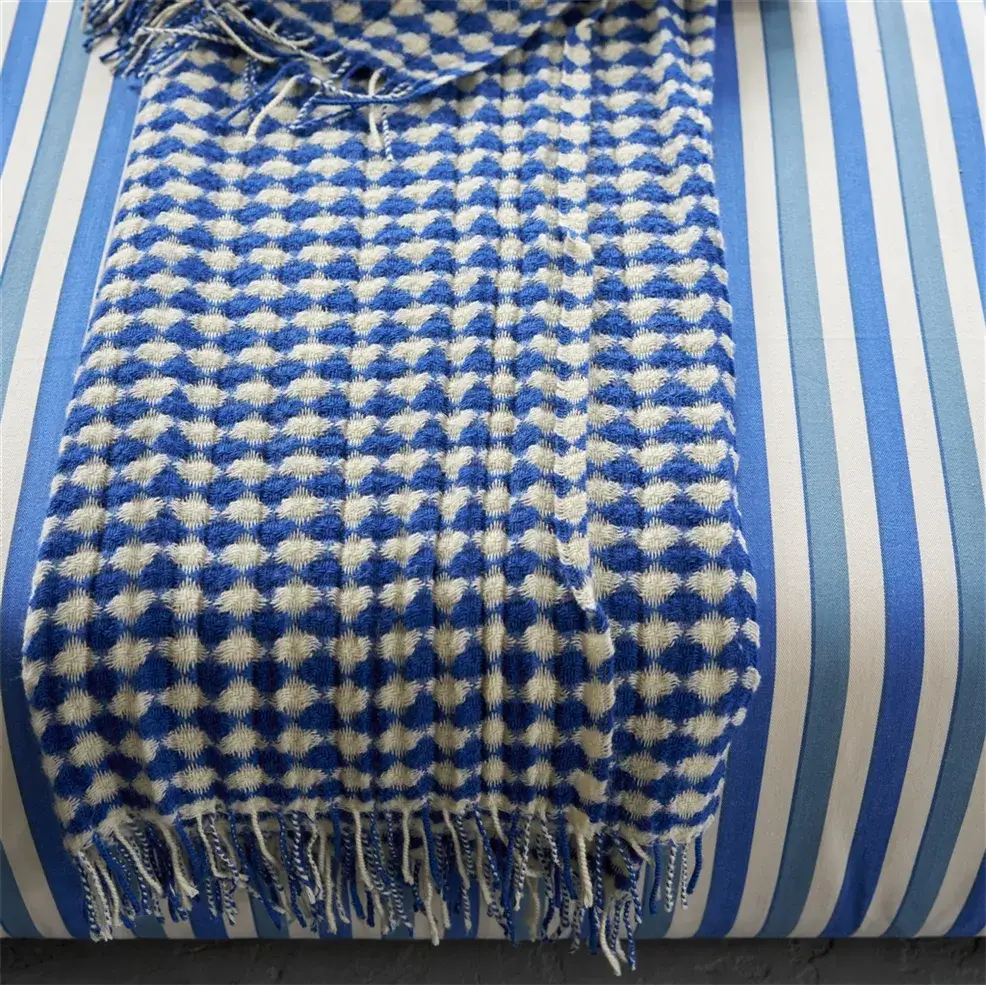 Lansdowne Cobalt Blue Throw Blanket - Soft & Cozy Knit Afghan for Couch, Bed, or Sofa - Perfect for Winter Nights, Movie Time & Home Decor