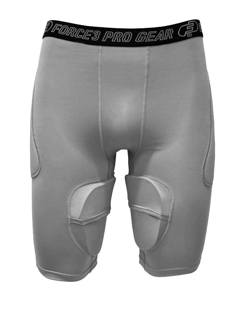 FORCE3 Catcher Thigh Protection Compression Shorts with DuPont™ Kevlar® - Baseball & Softball Protective Gear for Catchers, Pitchers & Infielders - Ideal for Training, Games & High-Impact Sports