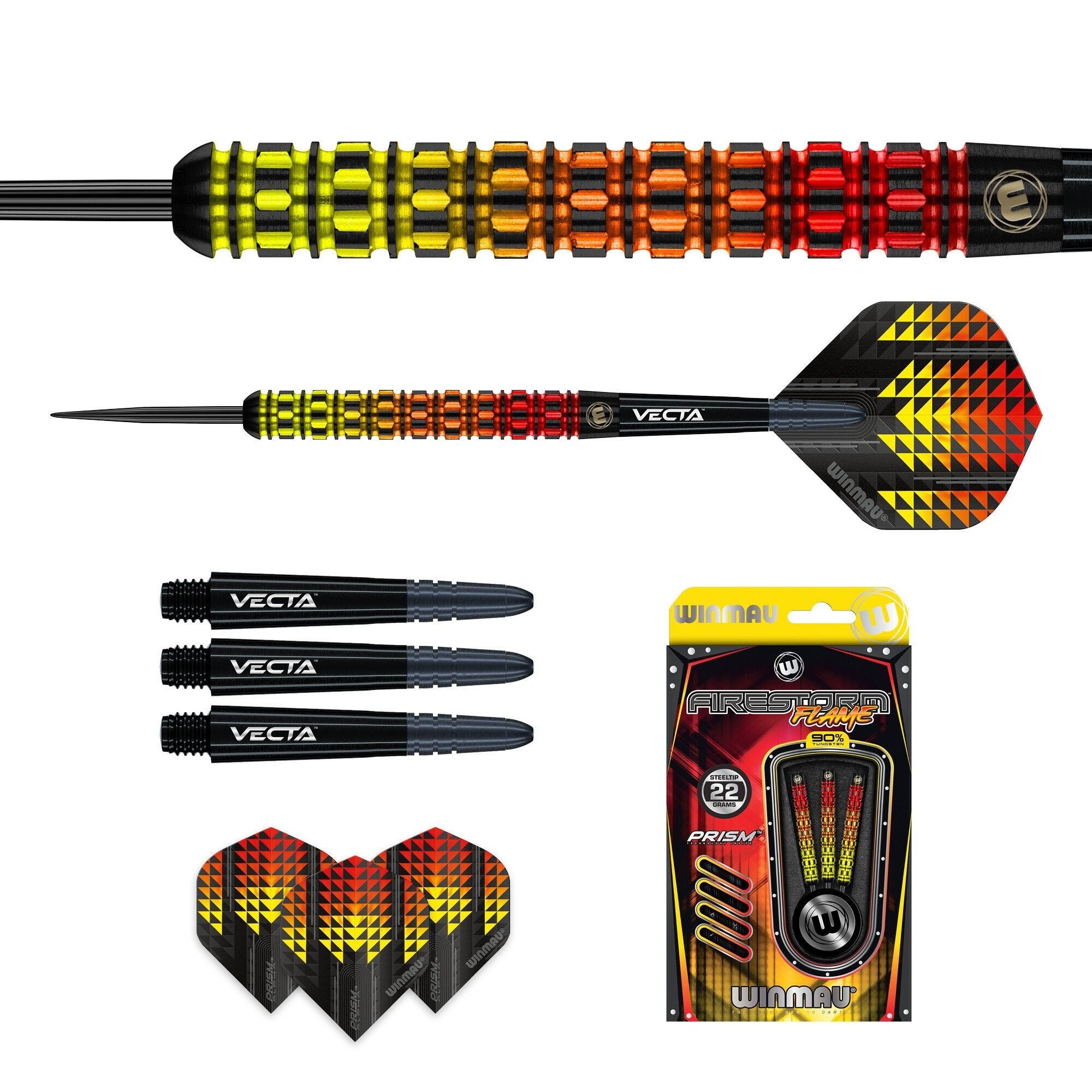 Winmau Firestorm Flame Steel Tip Darts - 90% Tungsten Professional Darts for Precision Play | Perfect for Bars, Tournaments & Home Practice