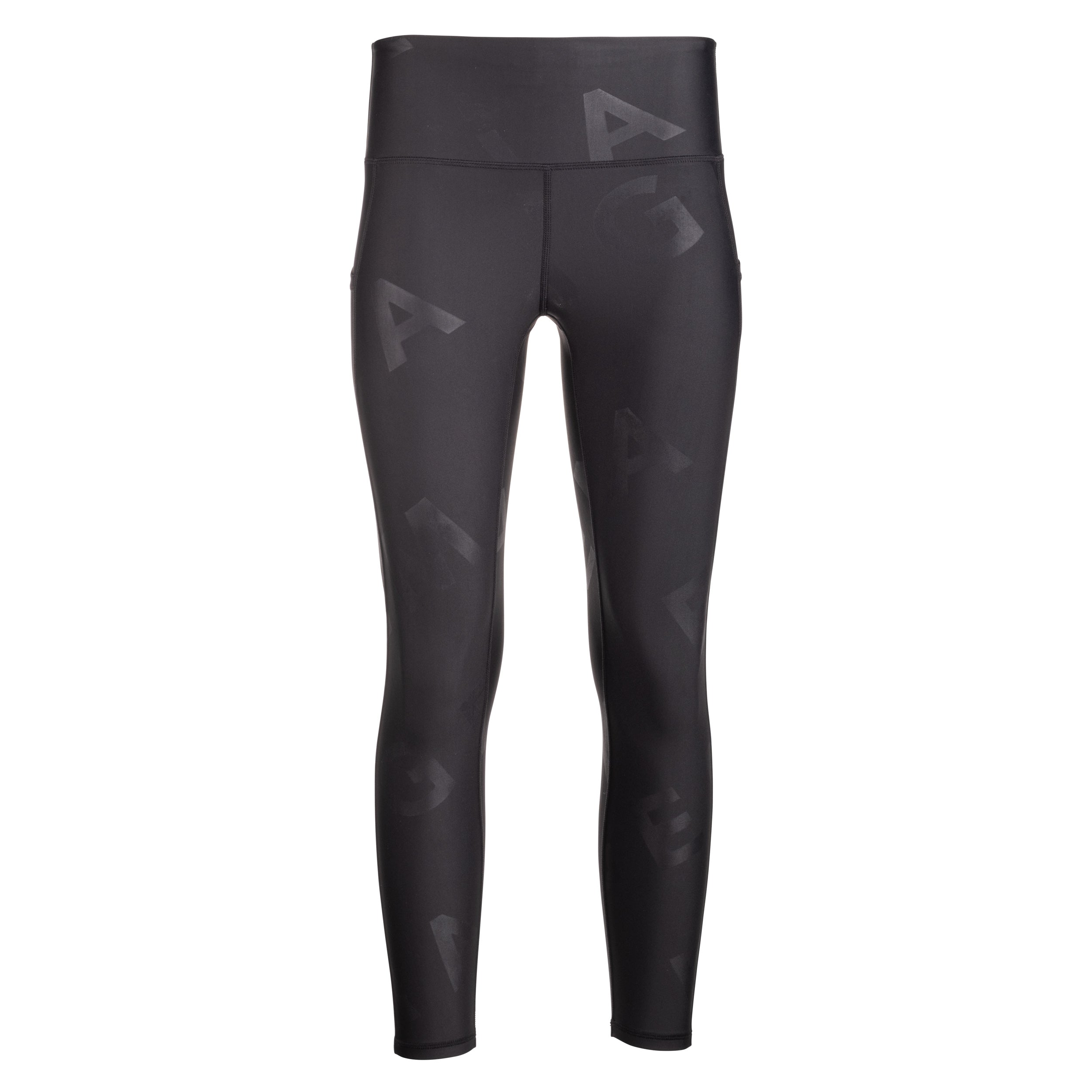 Angelique Logo Embossed High Waist Yoga Pants - Women's Workout Leggings for Gym, Running & Lounge Wear