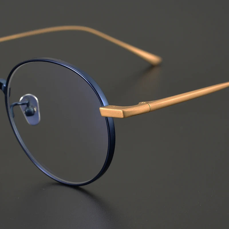 Aimee Unisex Full Rim Round Titanium Eyeglasses 1083 - Lightweight Durable Frame for Men & Women - Perfect for Reading, Working & Everyday Use