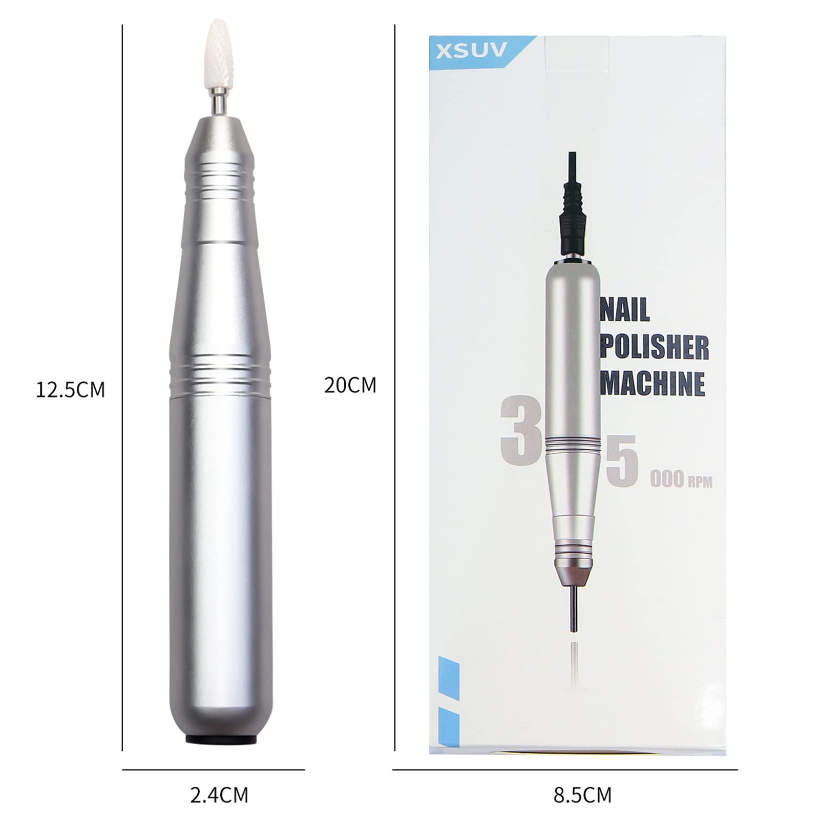 Electric Nail Drill Pen - Portable USB Rechargeable Manicure Tool for Nail Polish Removal, Acrylic Nails & Cuticle Care | Perfect for Home & Salon Nail Art, Gel Polish Removal & Professional Nail Care