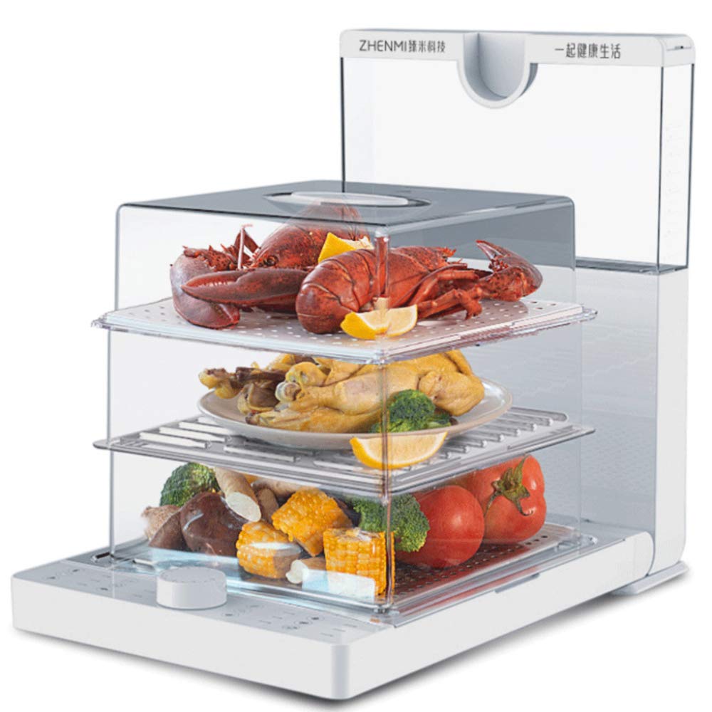 18.8L Large Capacity 1500W Folding Electric Steamer - 3-Layer Multifunctional Household Cooking Appliance with Transparent Lid | Perfect for Meal Prep, Healthy Cooking & Family Gatherings