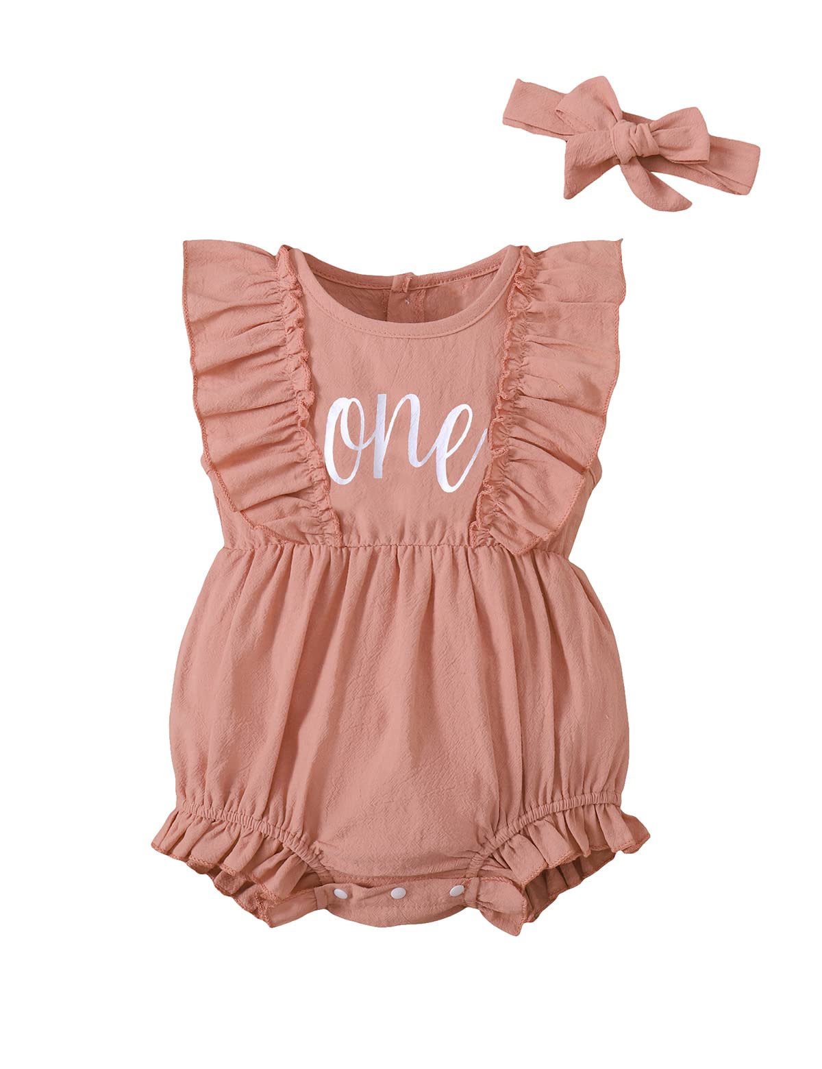 1st Birthday Outfit for Baby Girl - Cute Summer Ruffled Romper Dress | Perfect for Birthday Parties, Photo Shoots & Special Occasions