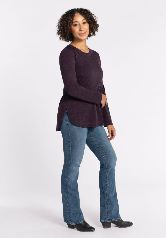 Stylish Hazel Tunic in Deep Plum Color - Perfect for Casual Outings, Office Wear & Special Occasions