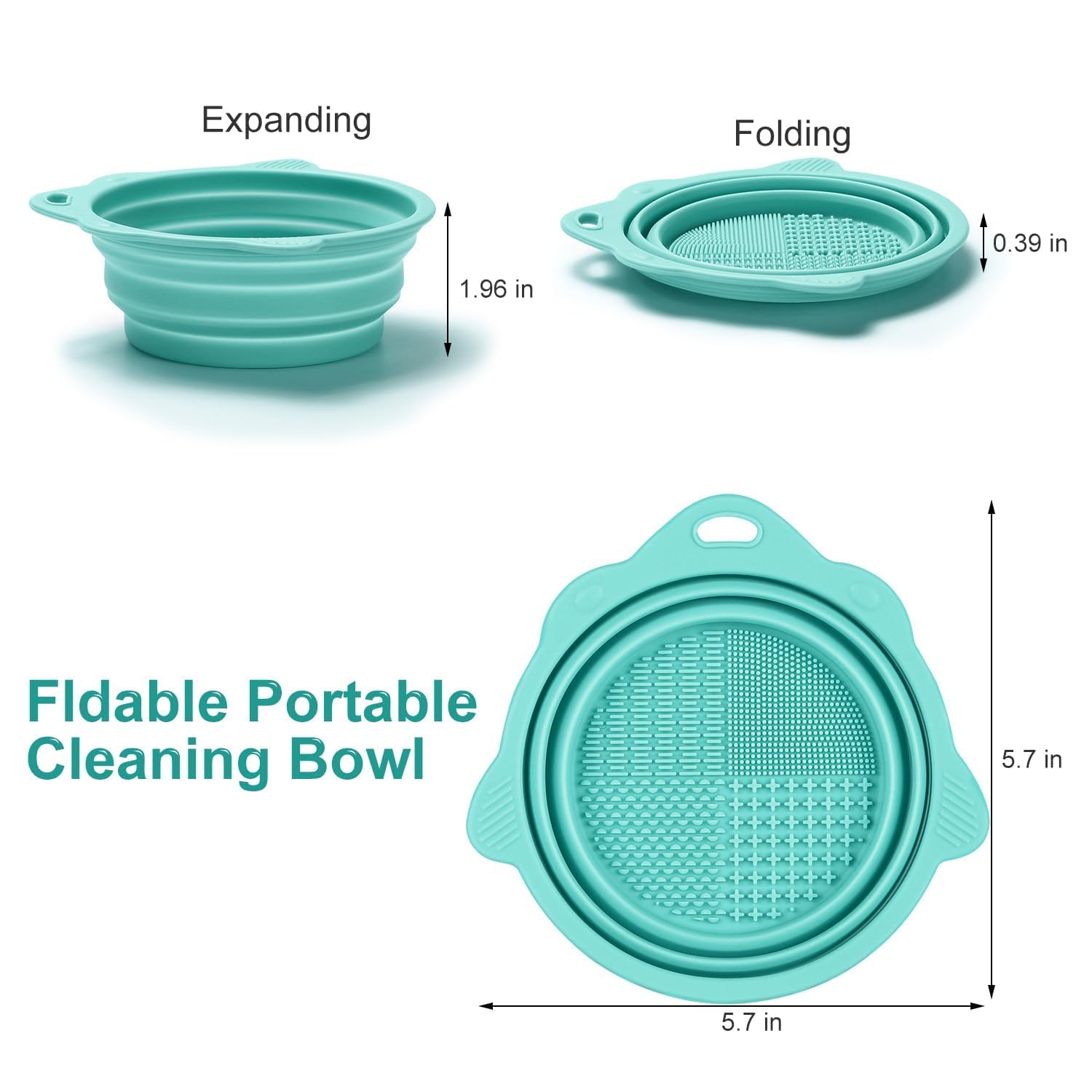 Portable Silicone Makeup Brush Cleaner Bowl - Easy Washing Tool for Brushes & Sponges | Travel & Home Use