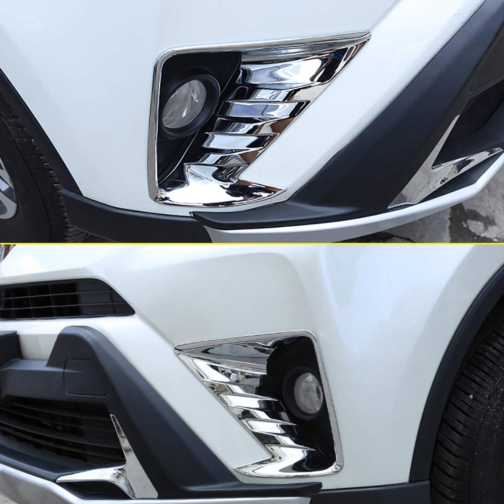 Kadore Chrome Front Fog Light Cover Trim Bezel for 2016-2018 Toyota RAV4 Hybrid XLE Limited SE LE - 2-Piece Set | Durable Fog Lamp Accessories for Off-Road & Night Driving