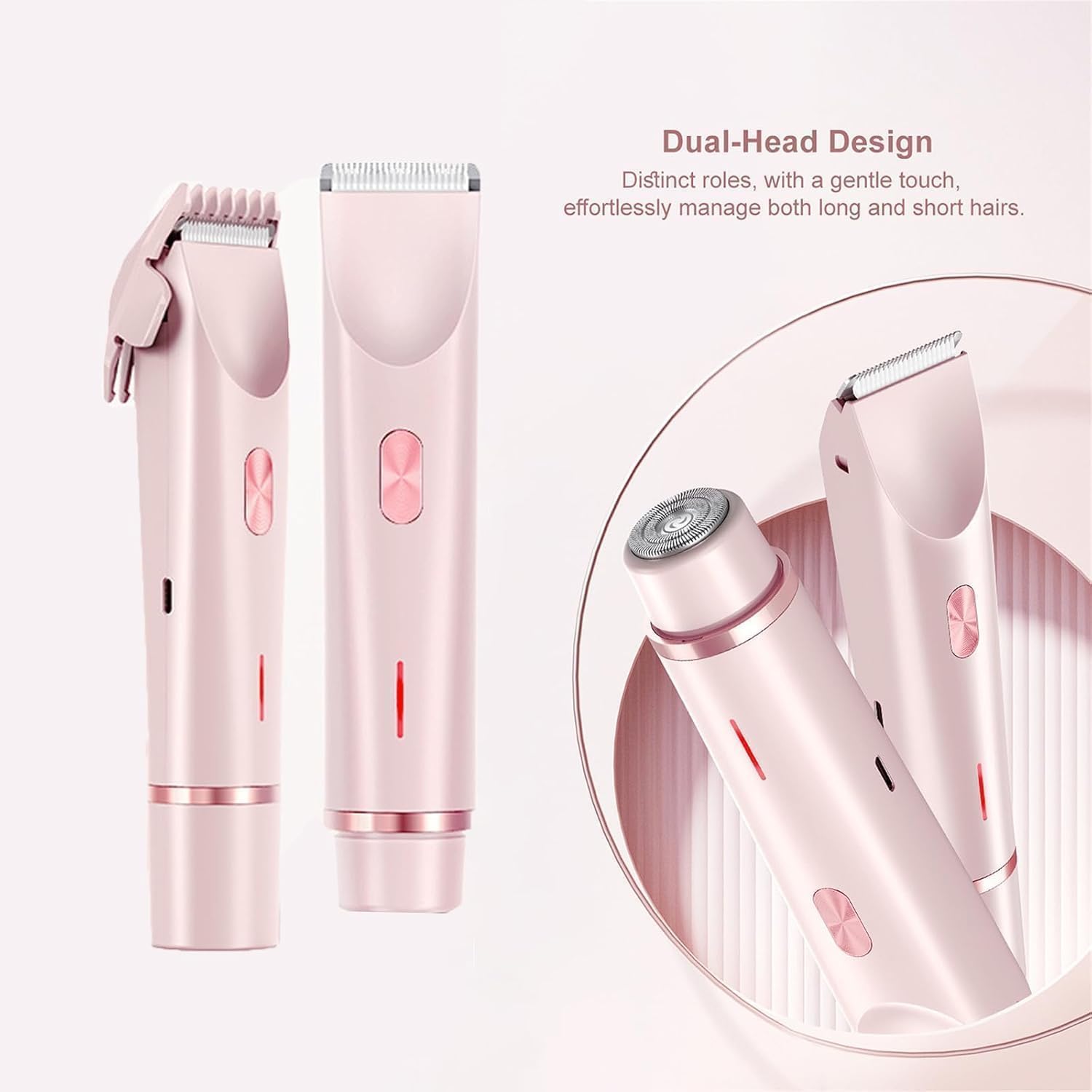 Whimsyard Women's Electric Shaver - Dual Head Wet & Dry 3-in-1 Hair Removal System for Legs, Underarms & Bikini Area | Portable Epilator with Smooth Shaving | Perfect for Travel, Gym & Daily Grooming (Purple)