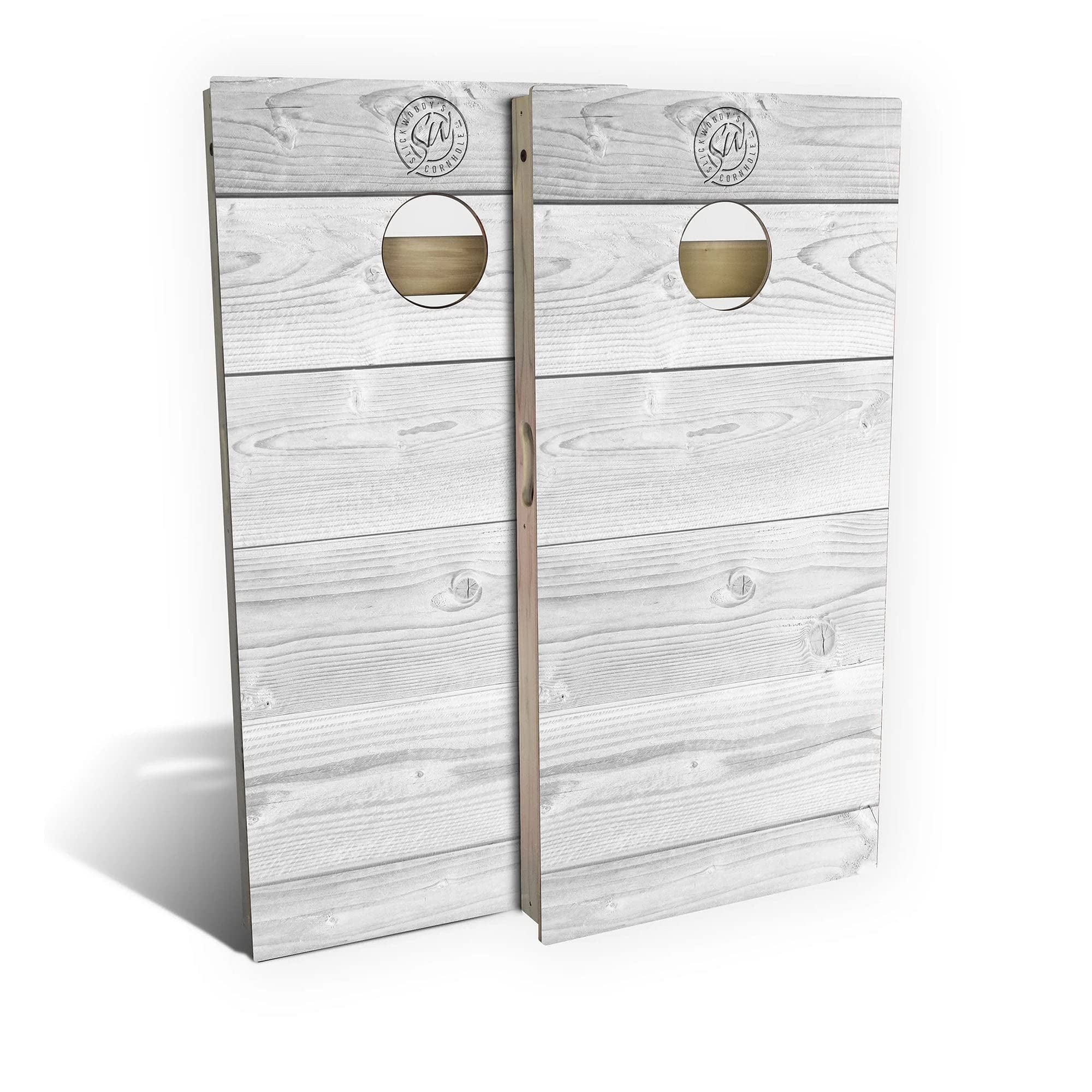 Skip's Garage White Pallet Cornhole Board Set - Regulation Size Bean Bag Toss Game with 2 Boards & 8 Bags - Perfect for Backyard Parties, Tailgating, and Outdoor Family Fun