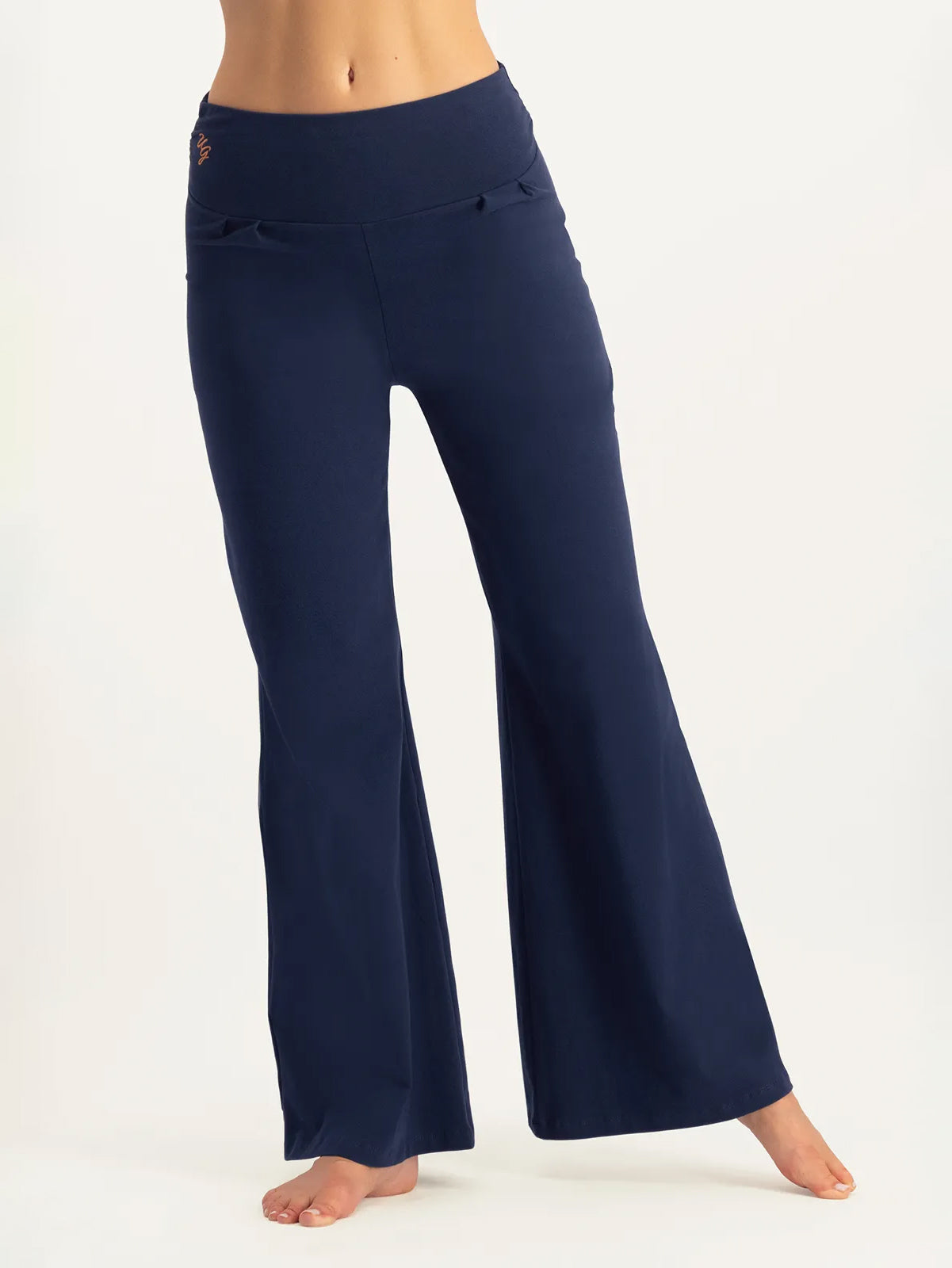 Urban Goddess Maeve Wide Leg Yoga Pants for Women - High Waisted Stretchy Lounge Pants in Midnight Black - Perfect for Yoga, Pilates & Casual Wear